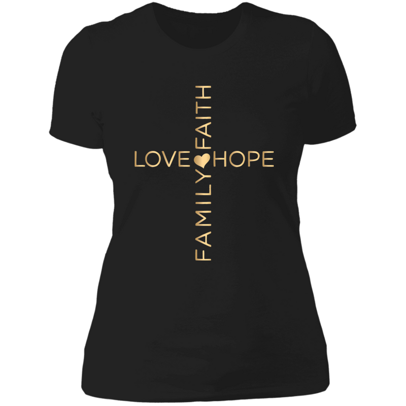 Love faith family hope Ladies' Boyfriend T-Shirt