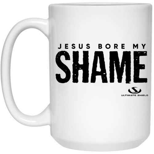 JESUS BORE MY SHAME 15 oz. White Mug