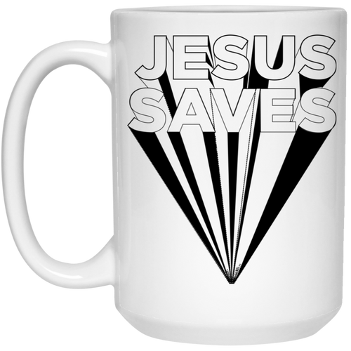 Jesus saves 15 oz. White Mug