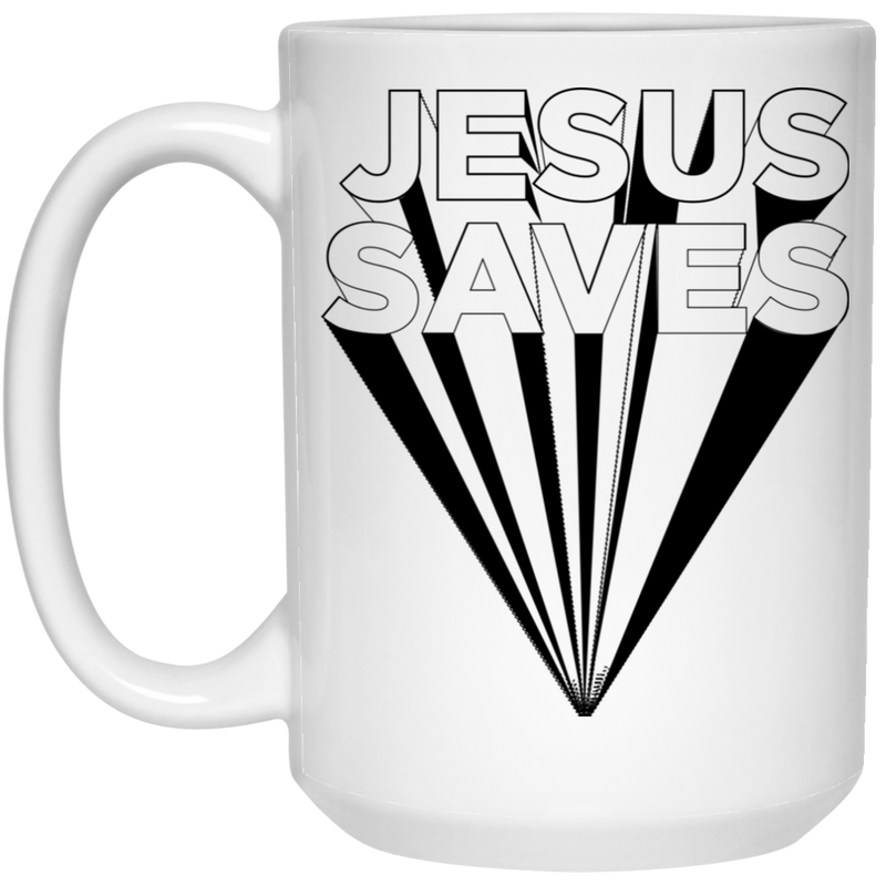 Jesus saves 15 oz. White Mug