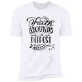 FAITH ABOUNDS IN DEEPEST WATERS Premium Short Sleeve T-Shirt