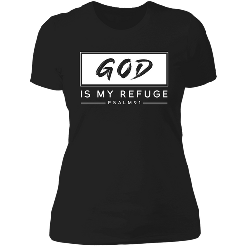God is my refuge Ladies' Boyfriend T-Shirt