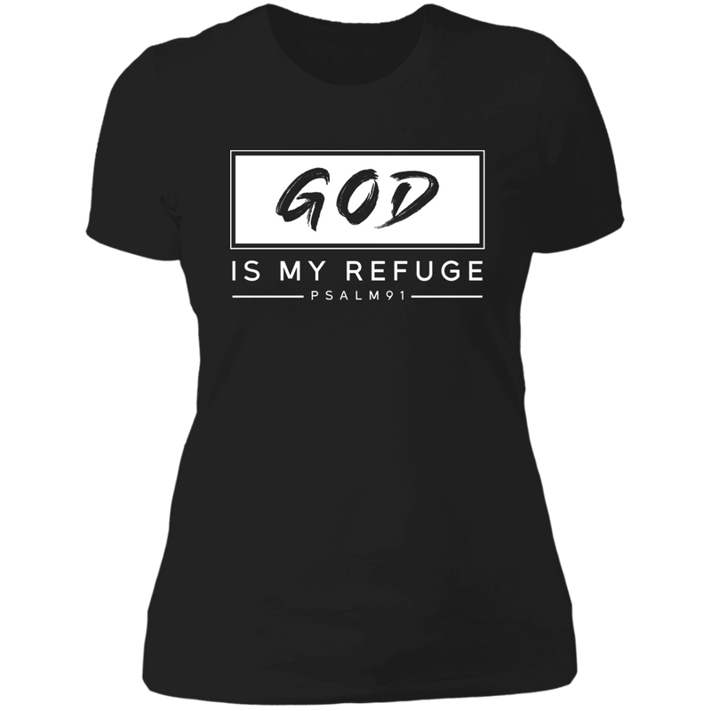 God is my refuge Ladies' Boyfriend T-Shirt