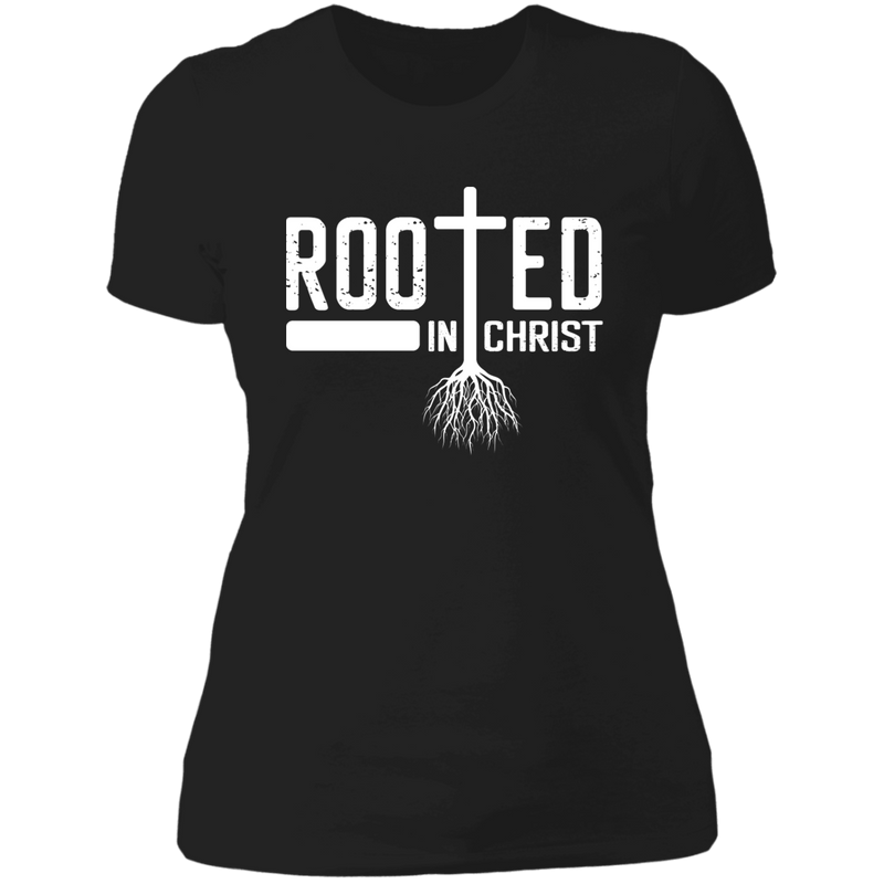 Rooted in Christ Ladies' Boyfriend T-Shirt