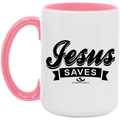 JESUS SAVES 15oz. Accent Mug