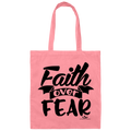 FAITH OVER FEAR Canvas Tote Bag