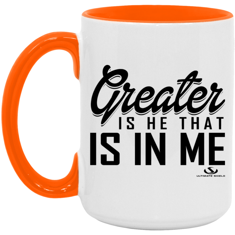 GREAT IS HE THAT IS IN ME 15oz. Accent Mug