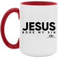 JESUS BORE MY SIN 15oz. Accent Mug