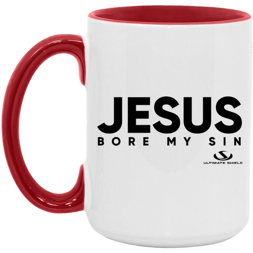 JESUS BORE MY SIN 15oz. Accent Mug