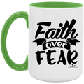 FAITH OVER FEAR 15oz. Accent Mug