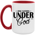 ONE NATION UNDER GOD 15oz. Accent Mug