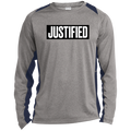 JUSTIFIED Long Sleeve Heather Colorblock Performance Tee