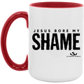 JESUS BORE MY SHAME 15oz. Accent Mug