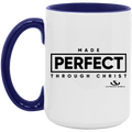 MADE PERFECT THROUGH CHRIST 15oz. Accent Mug