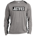 JUSTIFIED Long Sleeve Heather Colorblock Performance Tee