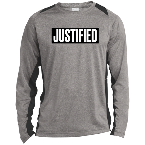 JUSTIFIED Long Sleeve Heather Colorblock Performance Tee