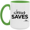 JESUS SAVES 15oz. Accent Mug