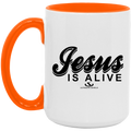 JESUS IS ALIVE 15oz. Accent Mug