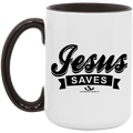 JESUS SAVES 15oz. Accent Mug