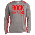 ROCK OF AGES  Long Sleeve Heather Colorblock Performance Tee