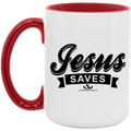 JESUS SAVES 15oz. Accent Mug