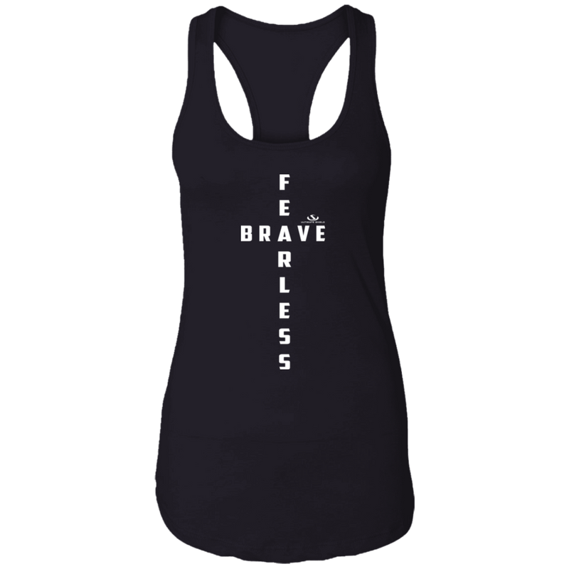 FEARFULLY / BRAVE  Ladies Ideal Racerback Tank