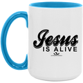 JESUS IS ALIVE 15oz. Accent Mug