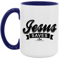JESUS SAVES 15oz. Accent Mug