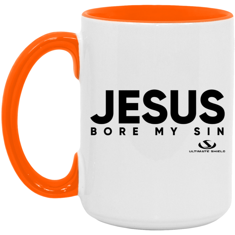 JESUS BORE MY SIN 15oz. Accent Mug