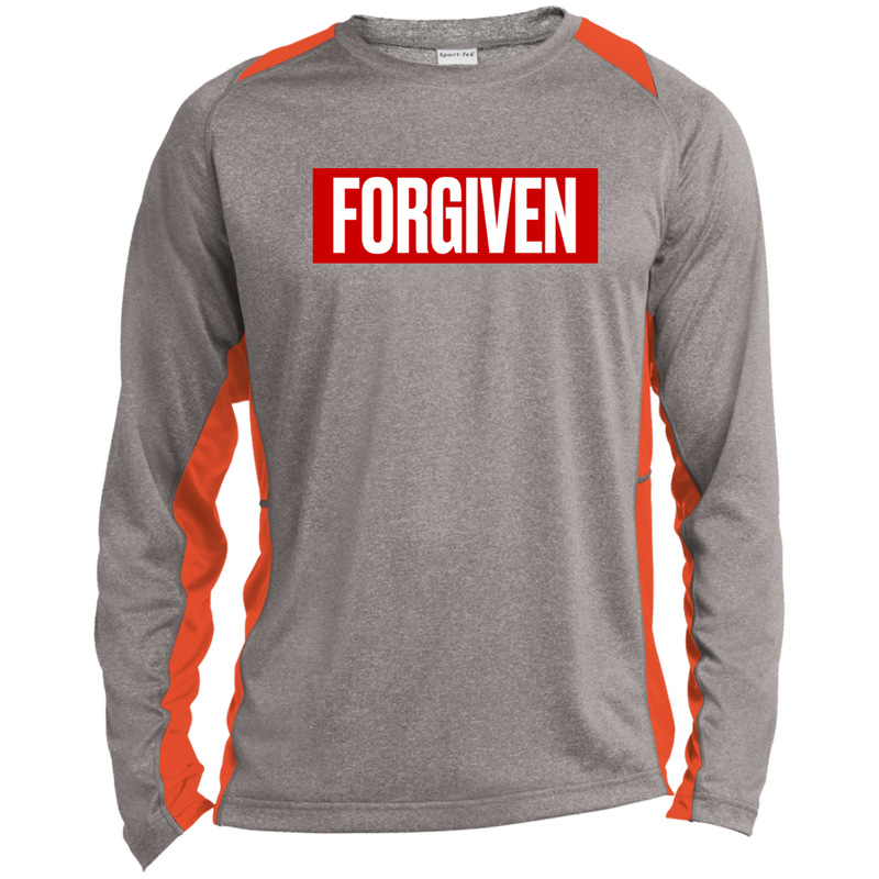 FORGIVEN Long Sleeve Heather Colorblock Performance Tee