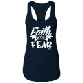 FAITH OVER FEAR  Ladies Ideal Racerback Tank