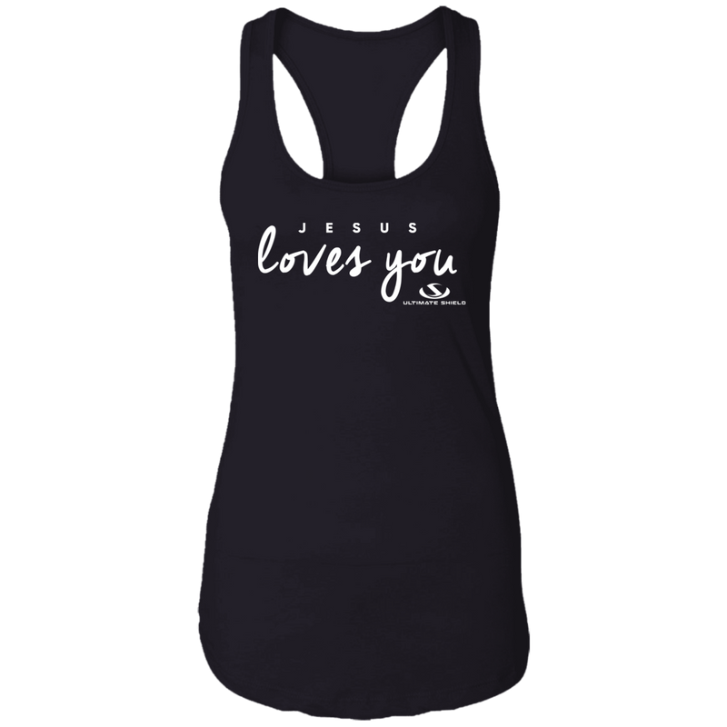 JESUS LOVES  YOU Ladies Ideal Racerback Tank