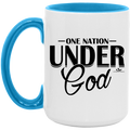 ONE NATION UNDER GOD 15oz. Accent Mug