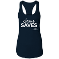 JESUS SAVES  Ladies Ideal Racerback Tank