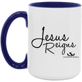 JESUS REIGNS 15oz. Accent Mug