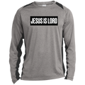 JESUS IS LORD Long Sleeve Heather Colorblock Performance Tee