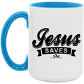 JESUS SAVES 15oz. Accent Mug