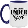 ONE NATION UNDER GOD 15oz. Accent Mug