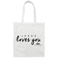 JESUS LOVES YOU Canvas Tote Bag