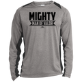 MIGHTY MAN OF VALOR  Long Sleeve Heather Colorblock Performance Tee